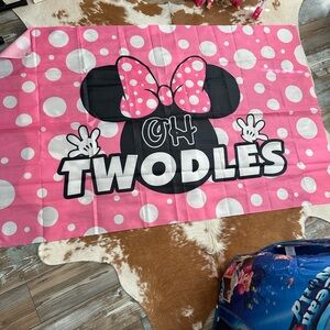 Minnie Mouse Pink and White Polka Dot Oh Twodles Birthday Banner
